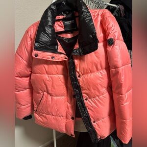 Noize Canada Bianca Pink Puffer Contrast Quilted Jacket
